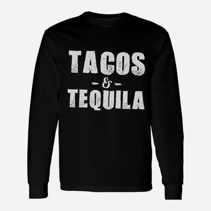 Tacos And Tequila Off Shoulder Tops White Mexican Vacation Funny Saying Unisex Long Sleeve