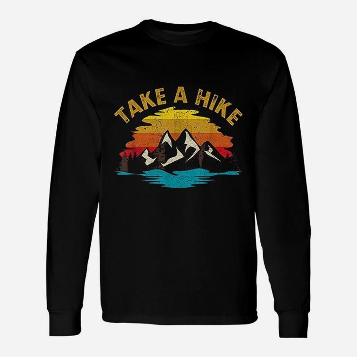 Take A Hike Outdoor Sunset Vintage Style Mountains Nature Unisex Long Sleeve