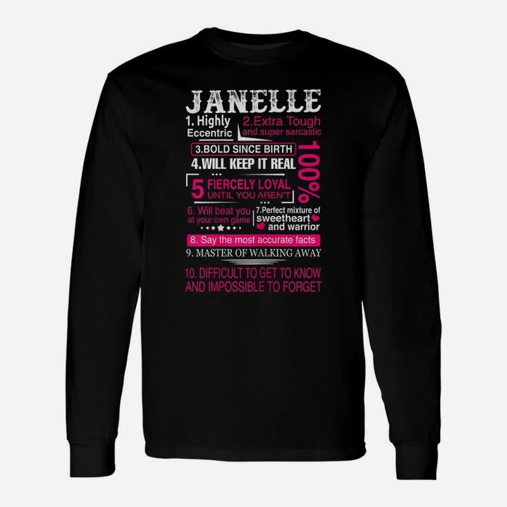 Ten Facts About Women Name Is Janelle First Name Gift Unisex Long Sleeve