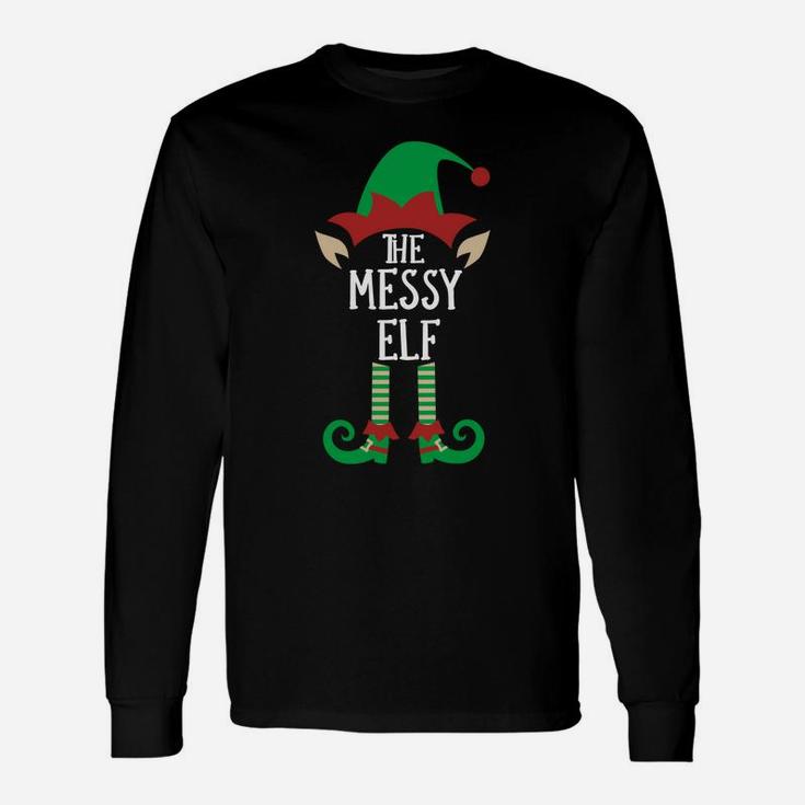 The Messy Elf Matching Family Group Christmas Party Pajama Sweatshirt Unisex Long Sleeve