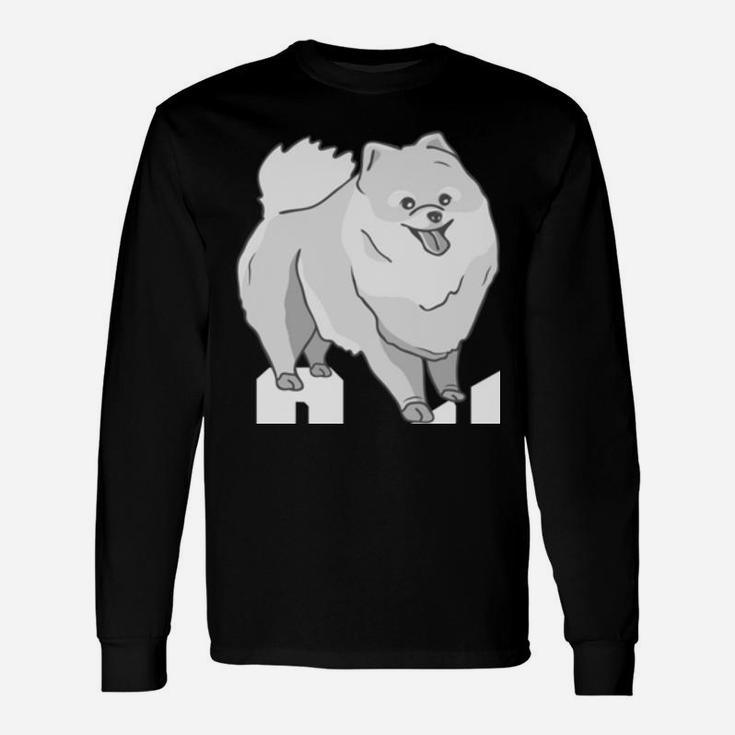 The Pomfather - Pom Father Funny Dog Dad Pomeranian Lover Unisex Long Sleeve