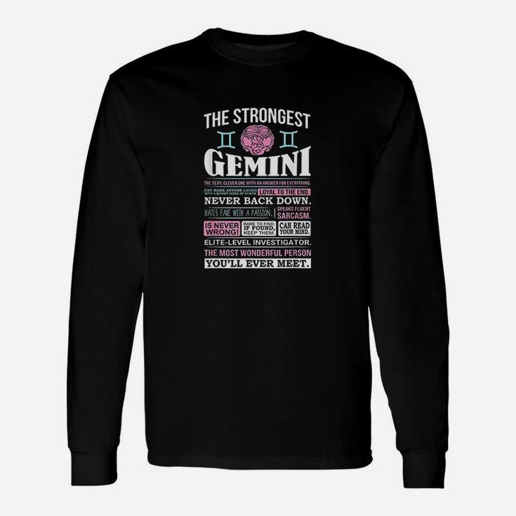 The Strongest Gemini Zodiac Never Back Down  Best Gemini Unisex Long Sleeve