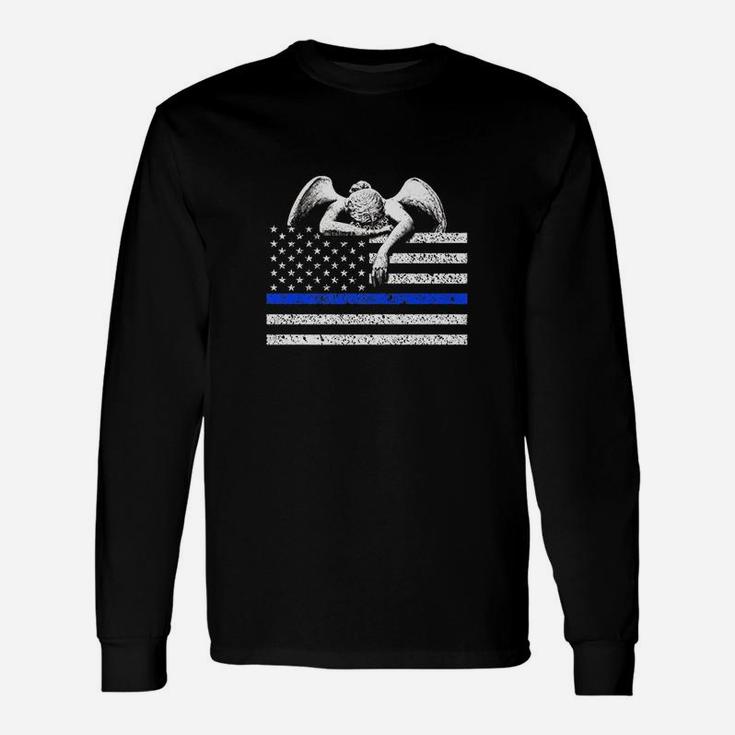 Thin Blue Line Flag To Honor The Fallen Police Unisex Long Sleeve