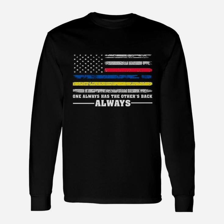 Thin Gold Line Thin Blue Line Thin Red Line Unisex Long Sleeve