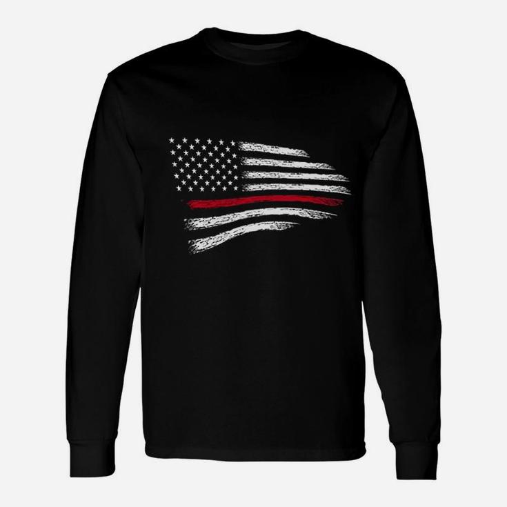 Thin Red Line Of Courage Usa Flag Unisex Long Sleeve