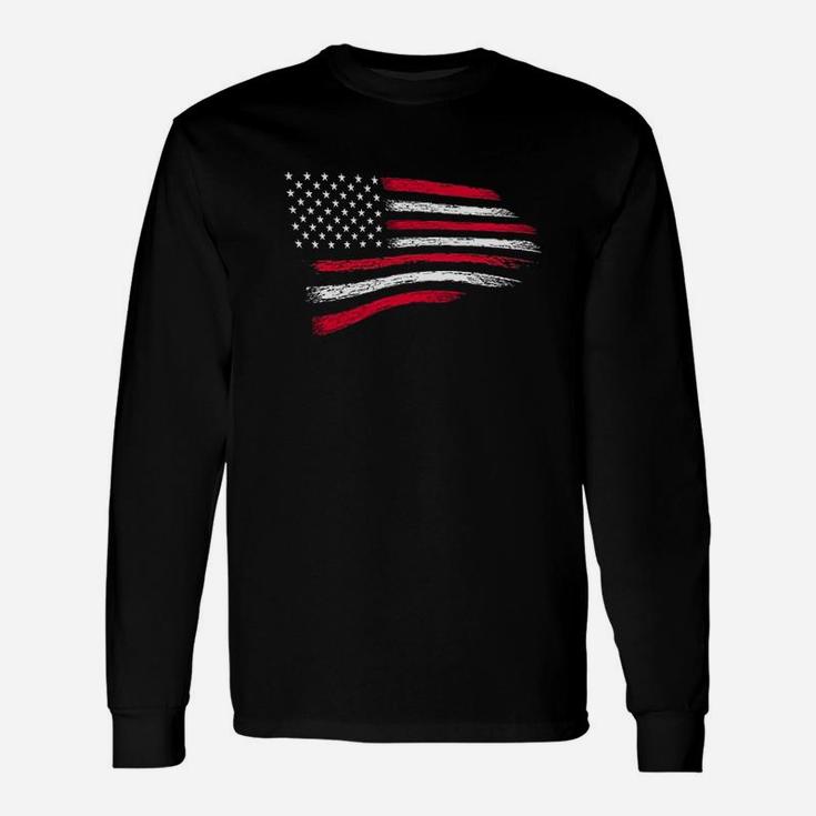 Thin Red Line Patriotic Firefighter Usa Flag Unisex Long Sleeve