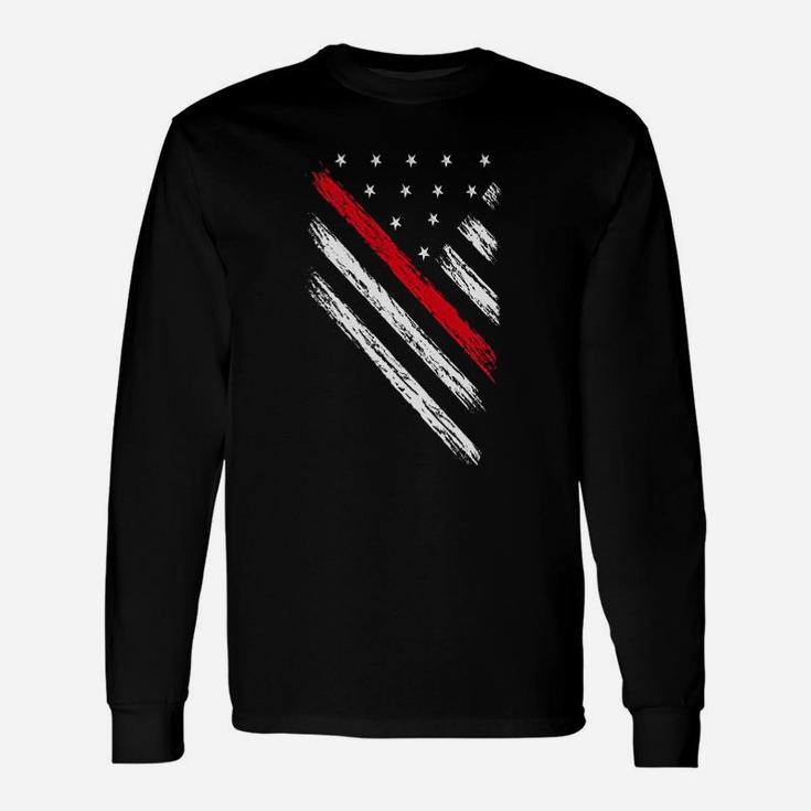 Thin Red Line Usa Flag Firefighter First Responder Unisex Long Sleeve