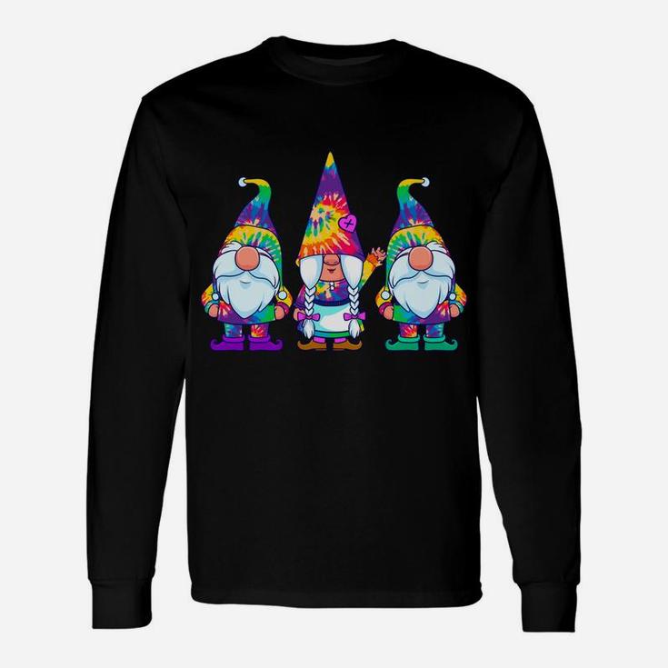 Three Hippie Gnomes Tie Dye Retro Vintage Hat Peace Gnome Sweatshirt Unisex Long Sleeve