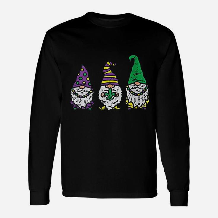 Three Nordic Gnomes Jester Beads Tomte Mardi Gras Carnival Long Sleeve T-Shirt