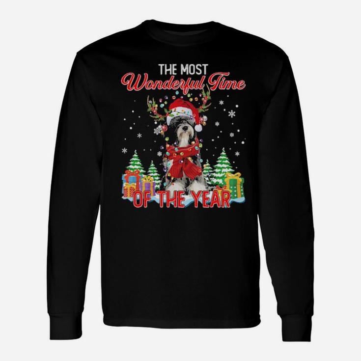 Tibetan Terrier Santa The Most Wonderful Time Of The Year Long Sleeve T-Shirt