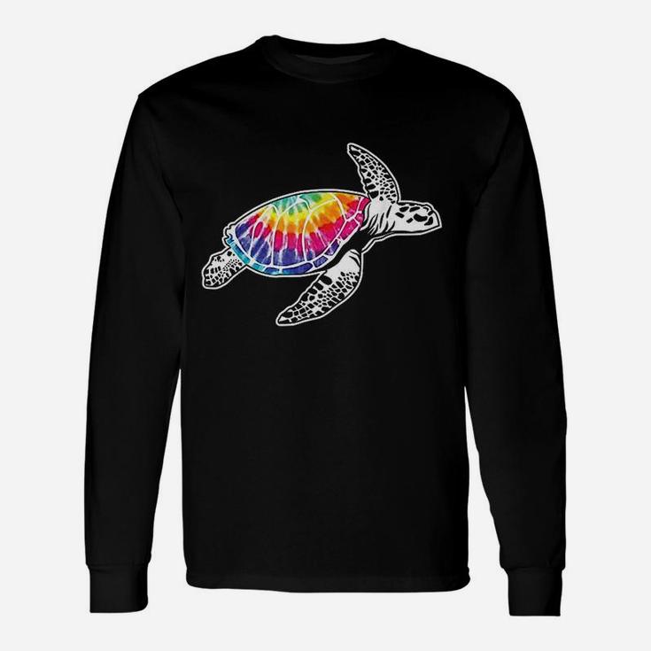 Tie Dye Sea Turtle Lovers Fun Hippie Retro Ocean Life Gift Unisex Long Sleeve