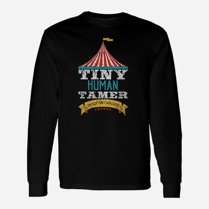 Tiny Human Tamer Circus Carnival Gymnast Distressed Long Sleeve T-Shirt