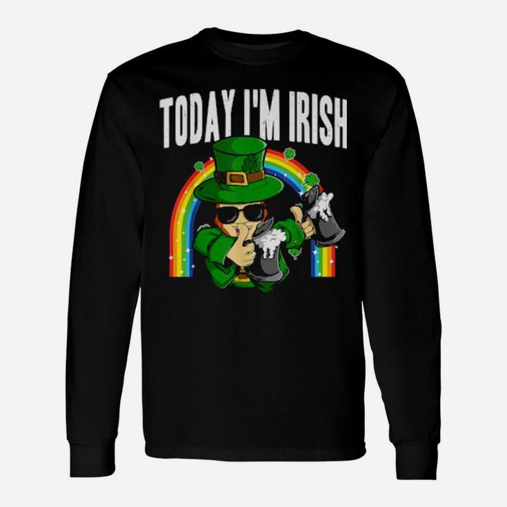 Today Im Irish St Patricks Day Leprechaun Beer Long Sleeve T-Shirt