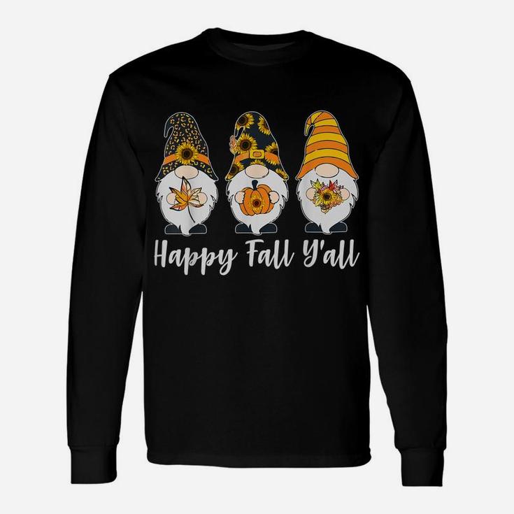 Tu Happy Fall Y'all Gnome Pumpkin Thanksgiving Costume Unisex Long Sleeve