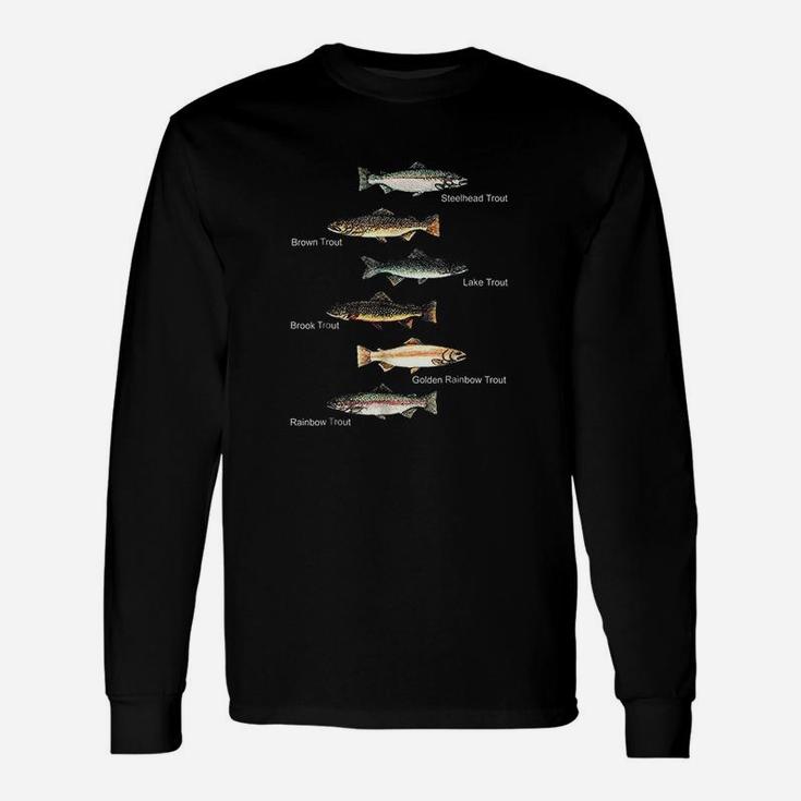 Types Of Trout Fish Species Collection Fishing Unisex Long Sleeve