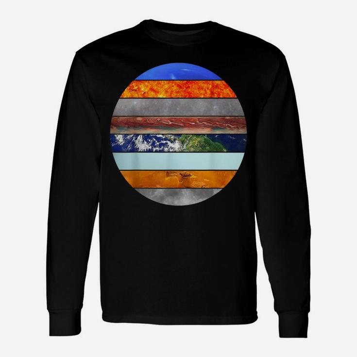 Universe All Planets Solar System Cosmology Astronomy Gift Unisex Long Sleeve