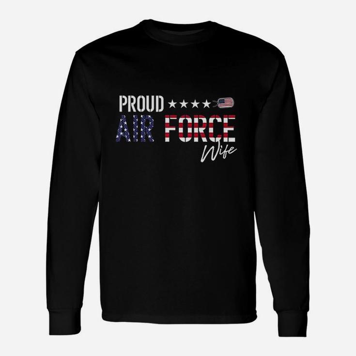 Us Flag Proud Air Force Wife Unisex Long Sleeve