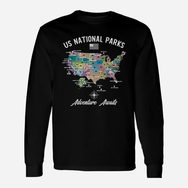 Us National Parks Map Unisex Long Sleeve