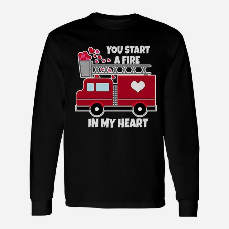 Valentine Fire Truck Unisex Long Sleeve