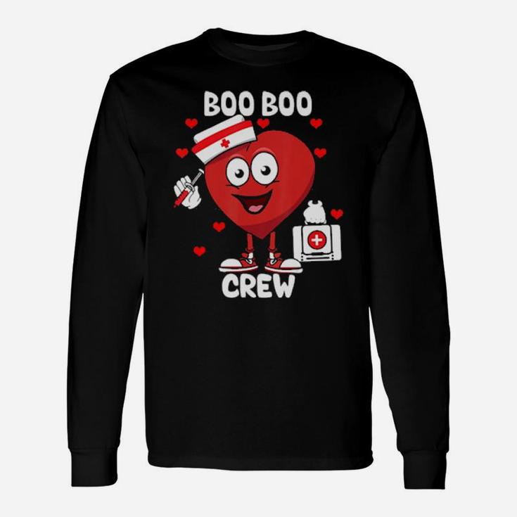 Valentine's Day Boo Boo Crew Nurse Heart For Nurses Long Sleeve T-Shirt