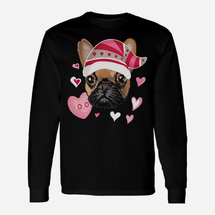Valentine's Day French Bulldog Gnome Hearts Frenchie Long Sleeve T-Shirt