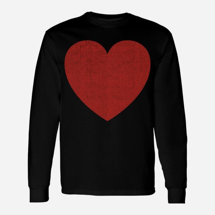 Valentines Day Gift Sweatshirt Distressed Red Heart Vintage Unisex Long Sleeve