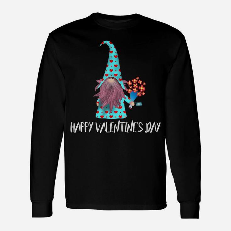 Valentine's Day Gnome With Flowers - Love Gnome Unisex Long Sleeve