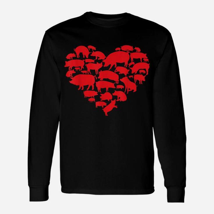 Valentines Day I Love Pigs Farm Animal Pig Lover Gifts Unisex Long Sleeve