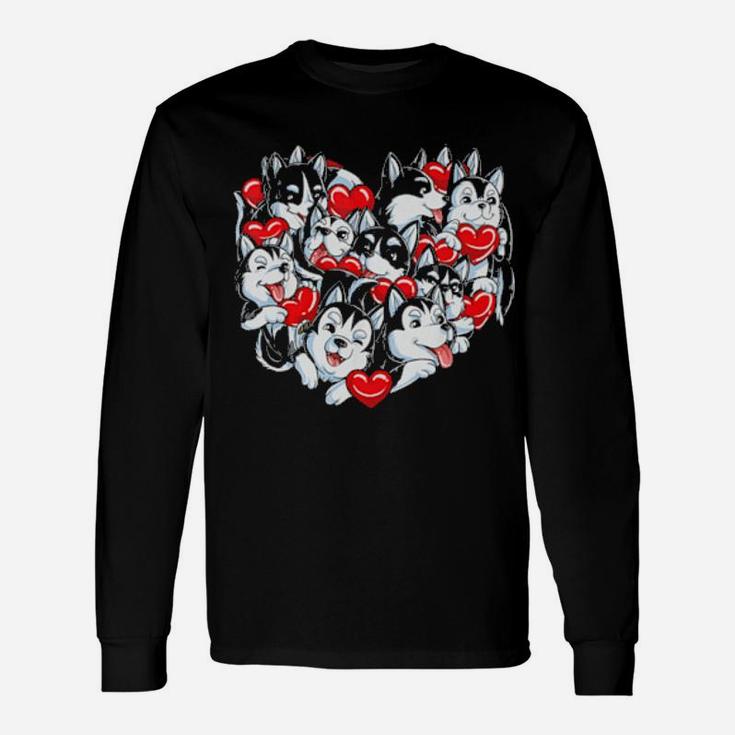 Valentines Day Siberian Husky Heart Lover Men Women Love Dog Long Sleeve T-Shirt