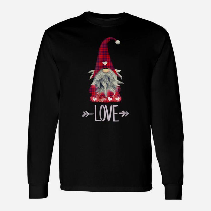 Valentine's Garden Gnome Plaid Shirt - Gnome Pj Shirt Unisex Long Sleeve