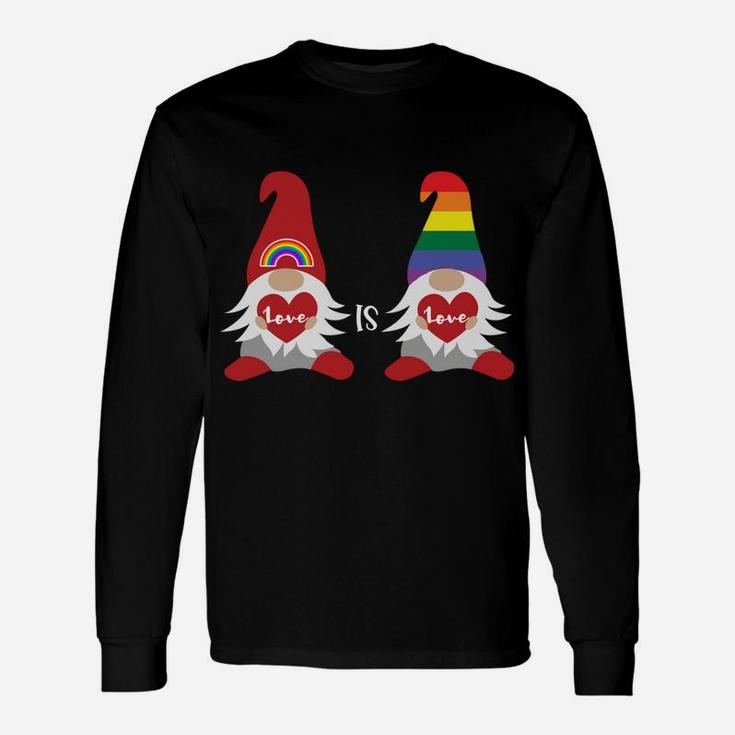 Valentine's Gay Pride Month Rainbow Gnome Gift Lgbqt Sweatshirt Unisex Long Sleeve