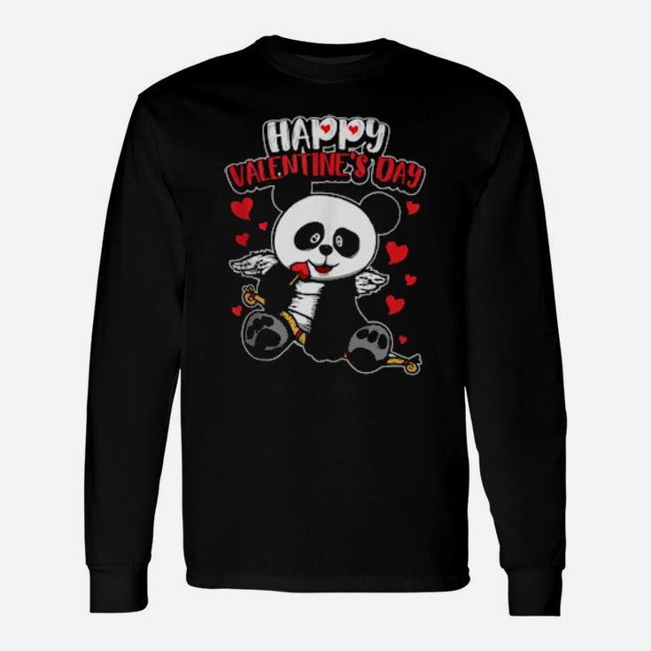 Valentine's Panda Sweet Cupid Animals Long Sleeve T-Shirt