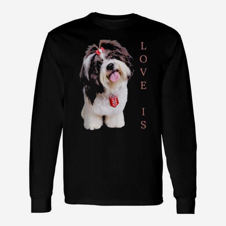 Valentines Shih Tzu Love Dog Mom Dad Long Sleeve T-Shirt