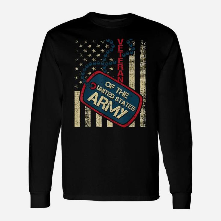 Veteran Of The United States Army - Patriotic American Flag Unisex Long Sleeve