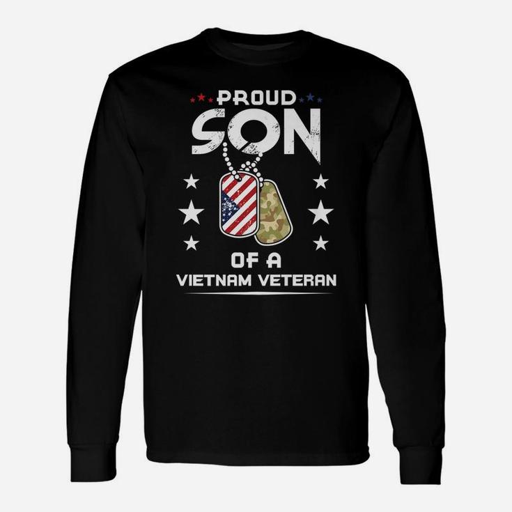 Vietnam Veteran Shirt Proud Son Dog Tag Tee Usa Men Boys Dad Unisex Long Sleeve