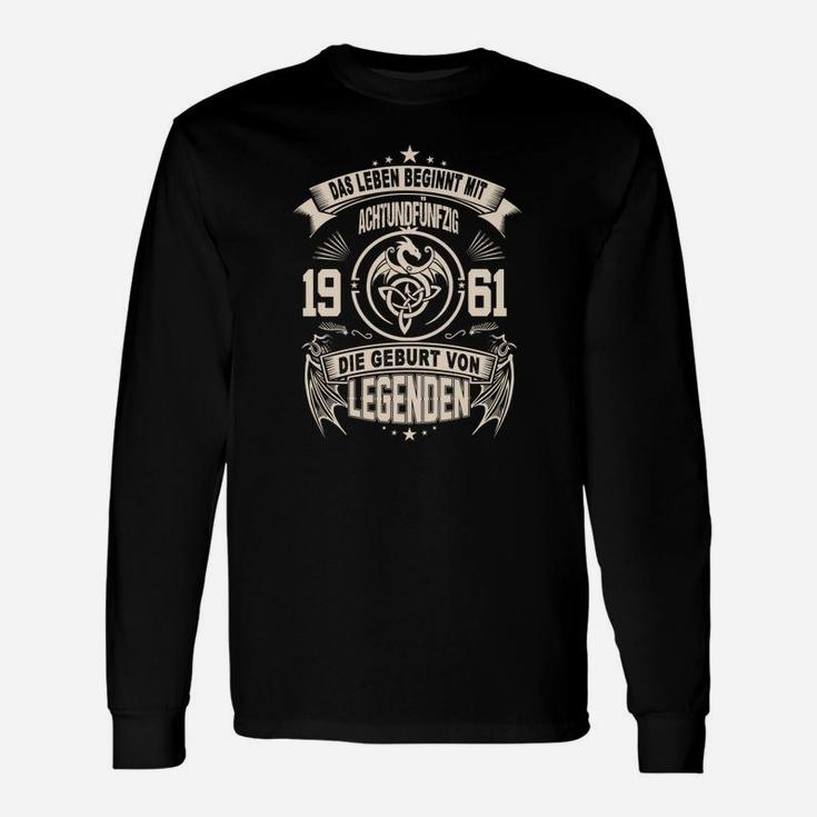 Vintage 1961 Geburtsjahr Legenden Langarmshirts, Retro Design