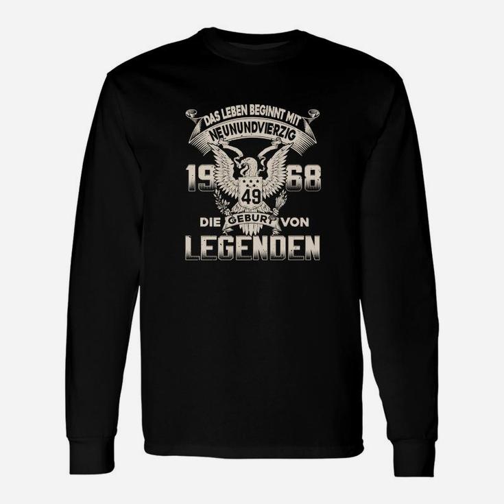 Vintage 1968 Geburtsjahr Legenden Langarmshirts, Retro Design Tee