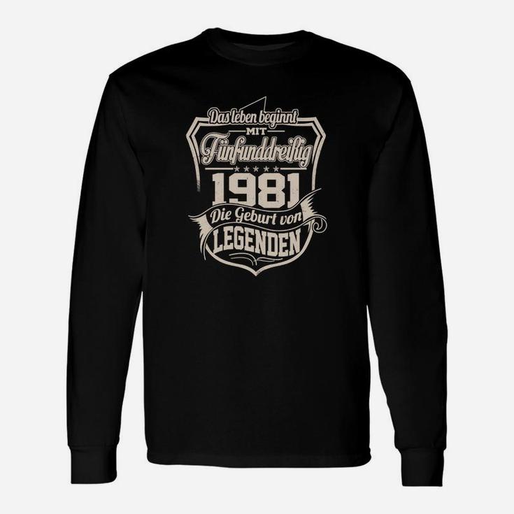 Vintage 1981 Legendäres Geburtstags Langarmshirts, Retro Design