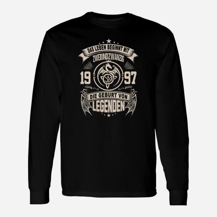 Vintage 1997 Geburtsjahr Legendäres Design Langarmshirts für Männer