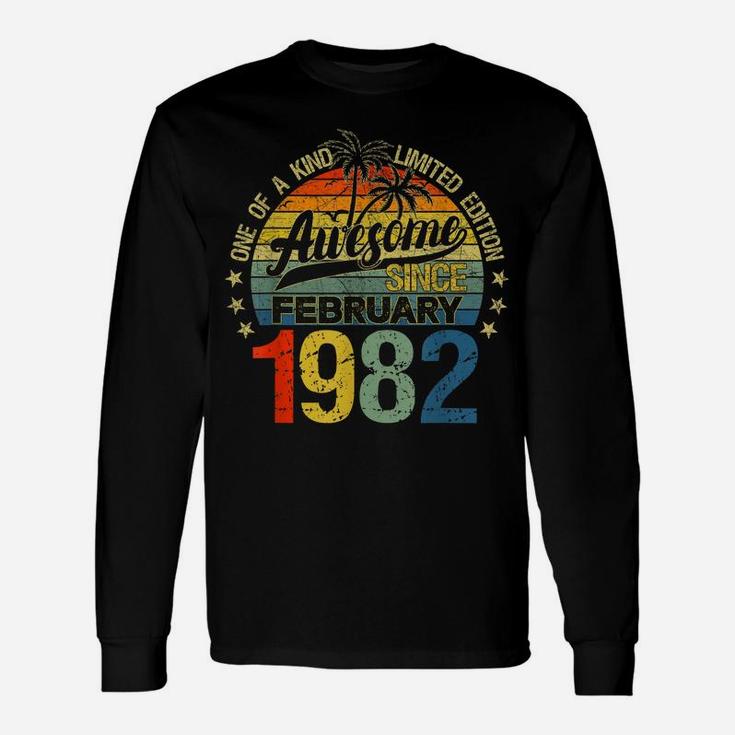 Vintage 40 Years Old February 1982 Decorations 40Th Birthday Unisex Long Sleeve