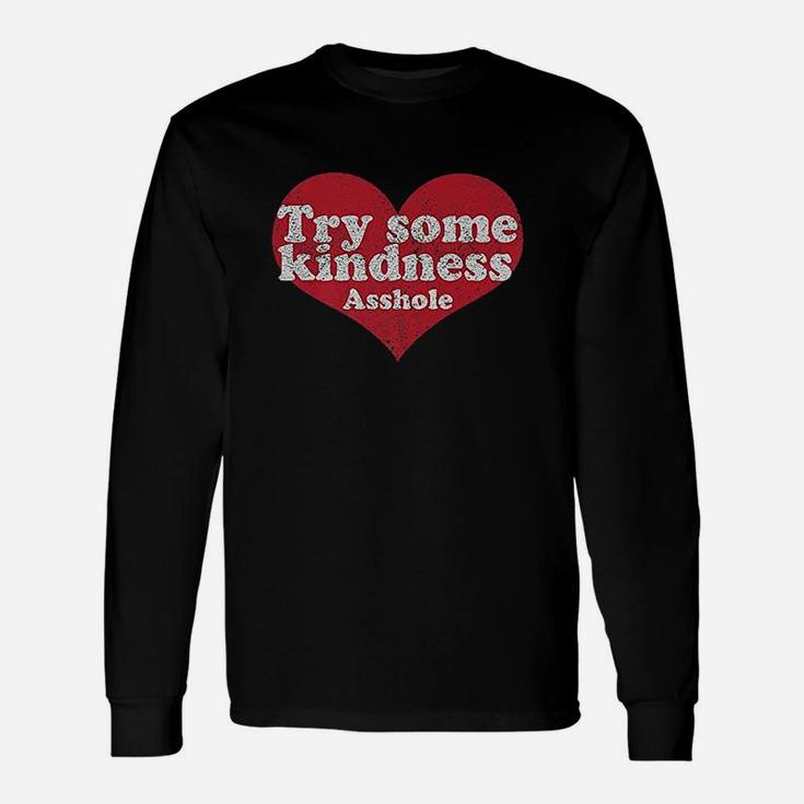 Vintage 70S Try Some Kindness Funny Heart Unisex Long Sleeve