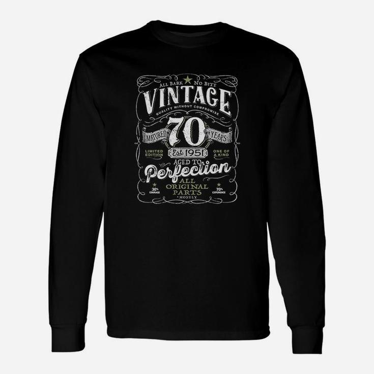 Vintage 70Th Birthday For Him 1951 Aged To Perfection Unisex Long Sleeve