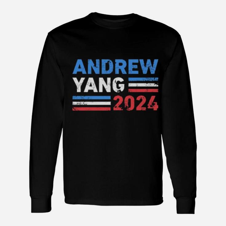 Vintage Andrew Yang 2024 Distressed Retro Yang 2024 Long Sleeve T-Shirt