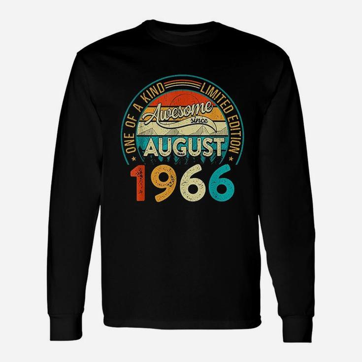 Vintage Awesome Since August 1966 55 Years Old Birthday Unisex Long Sleeve