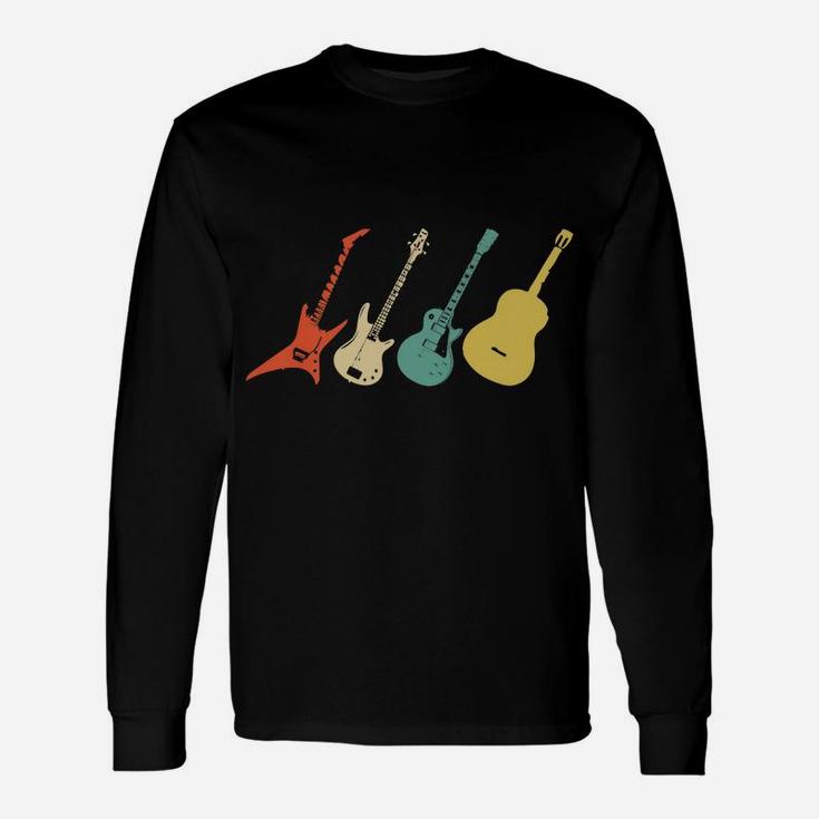 Vintage Guitar Acoustic And Electric Guitar Instrument Gift Unisex Long Sleeve