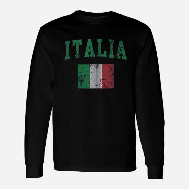 Vintage Italia Flag Unisex Long Sleeve