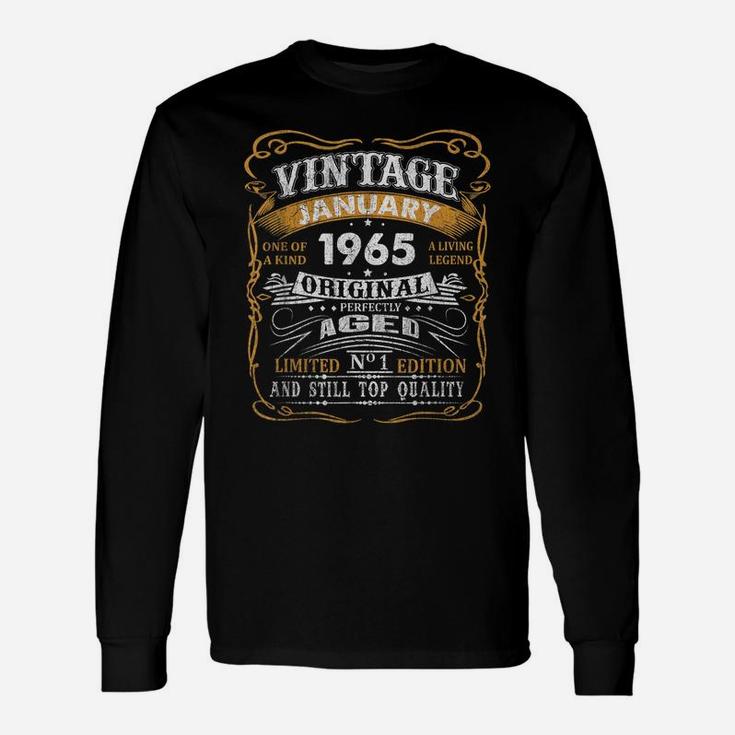 Vintage January 1965 Shirt 56 Years Old 56Th Birthday Gift Unisex Long Sleeve