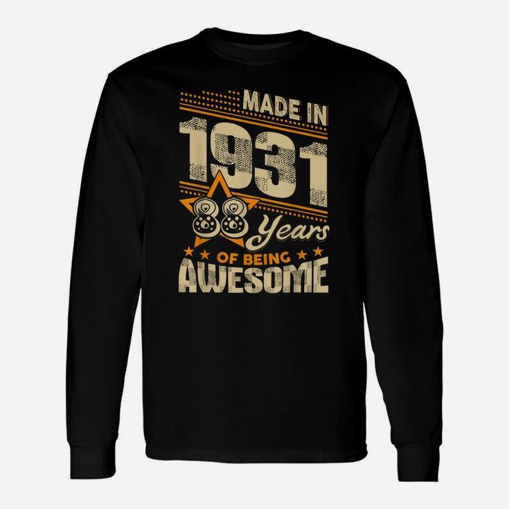 Vintage Made In 1930 89Th Birthday Gift 89 Years Old Awesome Unisex Long Sleeve