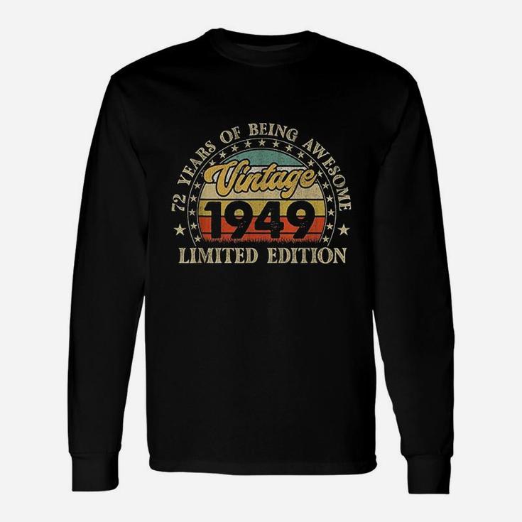 Vintage Made In 1949 Retro 72Nd Birthday Party 72 Year Old Unisex Long Sleeve