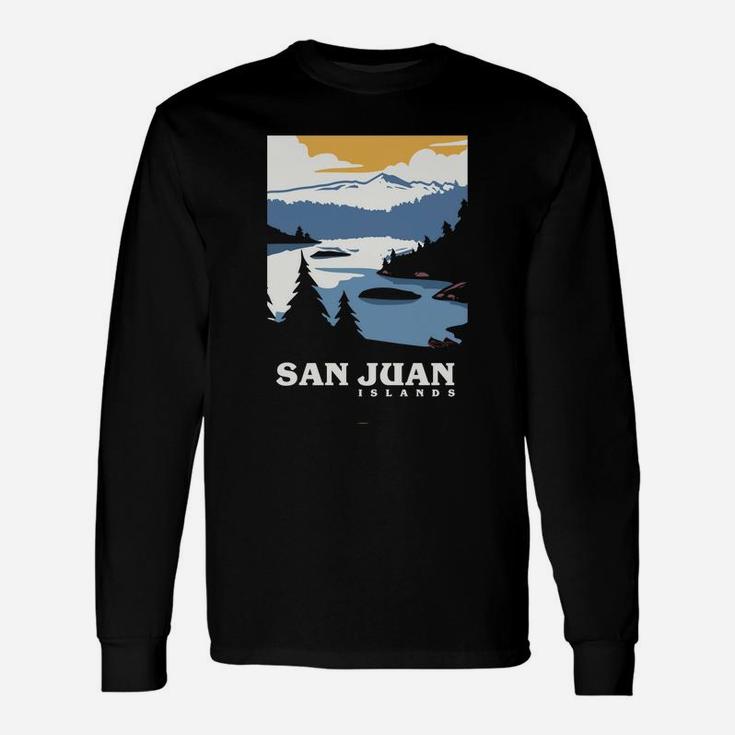 Vintage San Juan Islands, Washington, Wa,Travel Poster Gift Sweatshirt Unisex Long Sleeve